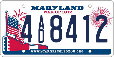 MD license plate 4AD8412