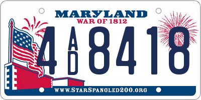 MD license plate 4AD8418