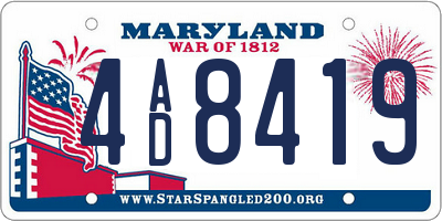 MD license plate 4AD8419