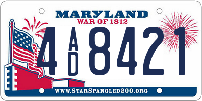 MD license plate 4AD8421