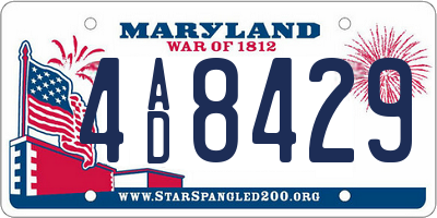 MD license plate 4AD8429