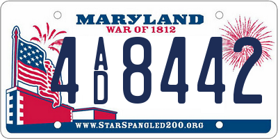 MD license plate 4AD8442