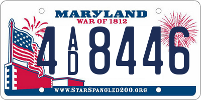 MD license plate 4AD8446