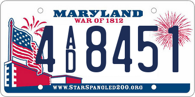 MD license plate 4AD8451