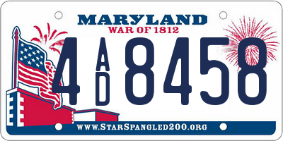 MD license plate 4AD8458