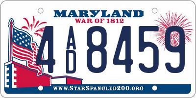 MD license plate 4AD8459