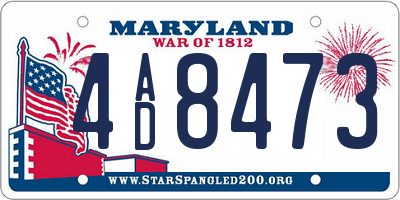 MD license plate 4AD8473