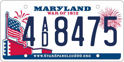 MD license plate 4AD8475