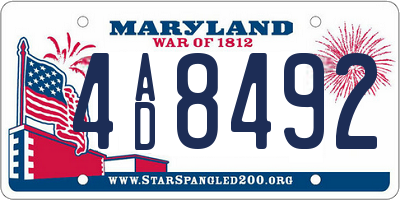 MD license plate 4AD8492