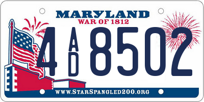 MD license plate 4AD8502