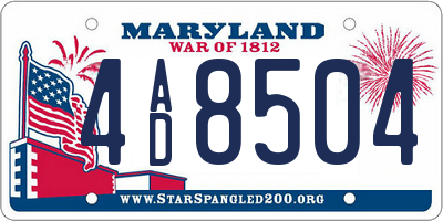 MD license plate 4AD8504