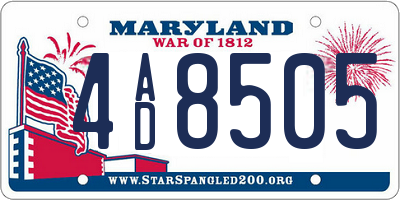 MD license plate 4AD8505