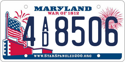 MD license plate 4AD8506