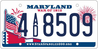 MD license plate 4AD8509
