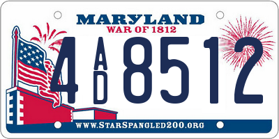 MD license plate 4AD8512