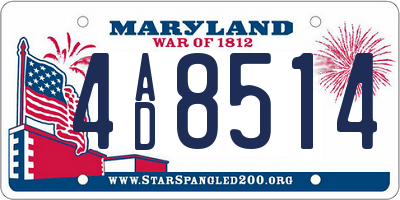MD license plate 4AD8514