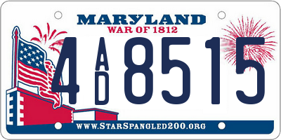 MD license plate 4AD8515