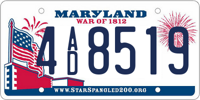 MD license plate 4AD8519