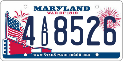 MD license plate 4AD8526