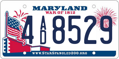 MD license plate 4AD8529