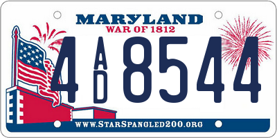 MD license plate 4AD8544