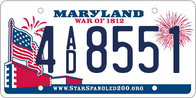 MD license plate 4AD8551
