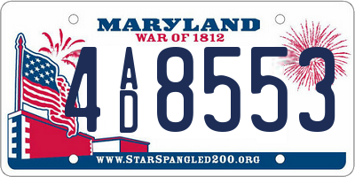 MD license plate 4AD8553