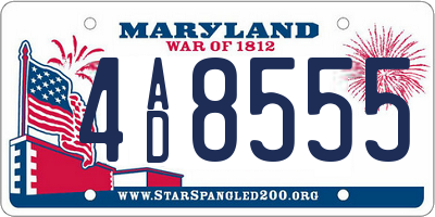MD license plate 4AD8555