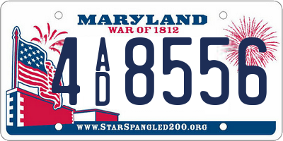 MD license plate 4AD8556