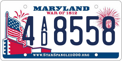 MD license plate 4AD8558