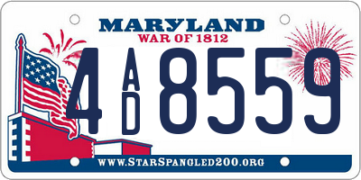 MD license plate 4AD8559