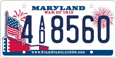 MD license plate 4AD8560