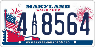 MD license plate 4AD8564