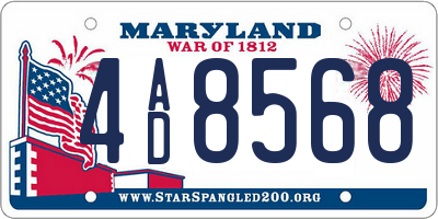 MD license plate 4AD8568