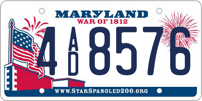 MD license plate 4AD8576