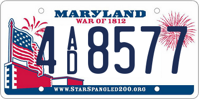 MD license plate 4AD8577
