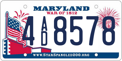 MD license plate 4AD8578