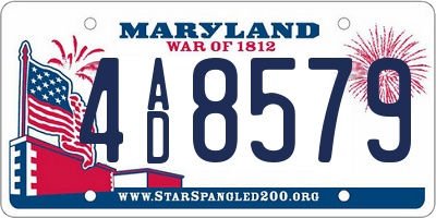 MD license plate 4AD8579