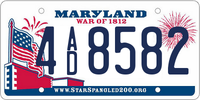 MD license plate 4AD8582