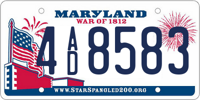 MD license plate 4AD8583
