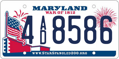 MD license plate 4AD8586