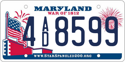 MD license plate 4AD8599