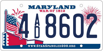 MD license plate 4AD8602