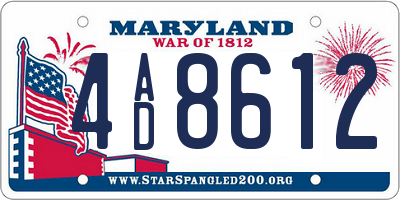 MD license plate 4AD8612