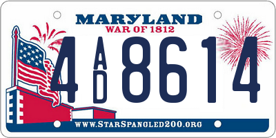 MD license plate 4AD8614