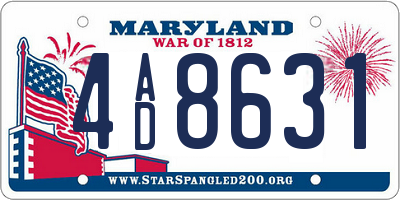MD license plate 4AD8631