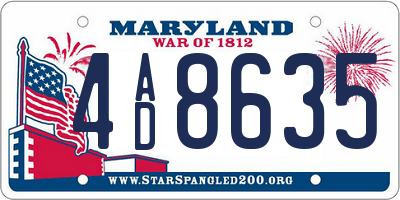 MD license plate 4AD8635