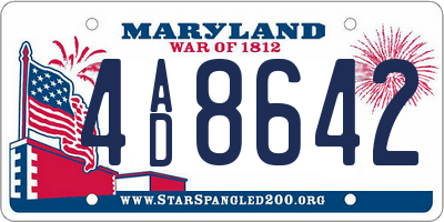 MD license plate 4AD8642