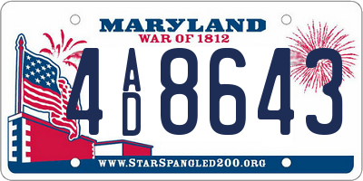 MD license plate 4AD8643