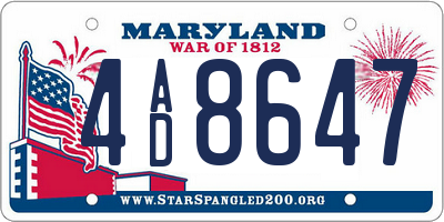 MD license plate 4AD8647